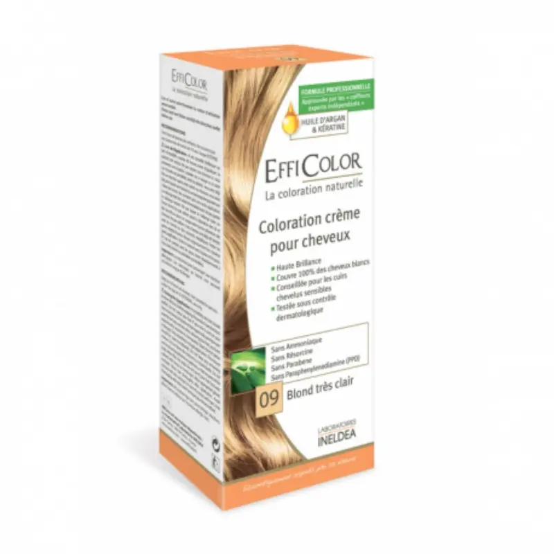 EFFICOLOR CREMA COLORANTE RUBIO CLARO METALICO N‡9