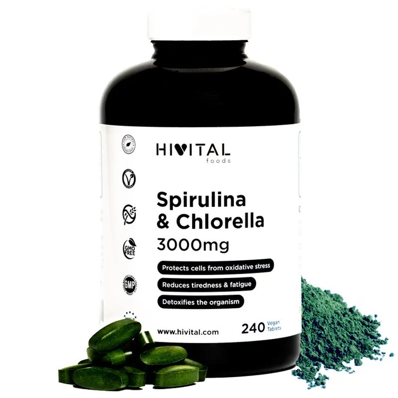 Espirulina y Chlorella 3000 mg