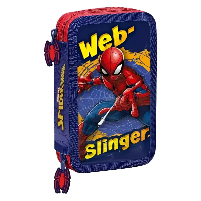 Estuche plumier completo 2 cremalleras Spiderman