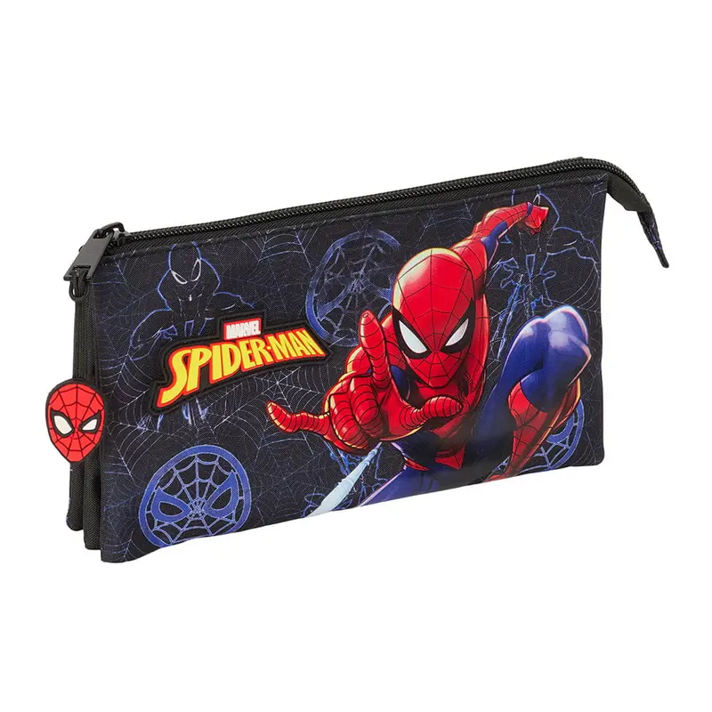 Estuche portatodo triple SPIDERMAN attack 22x3x12cm