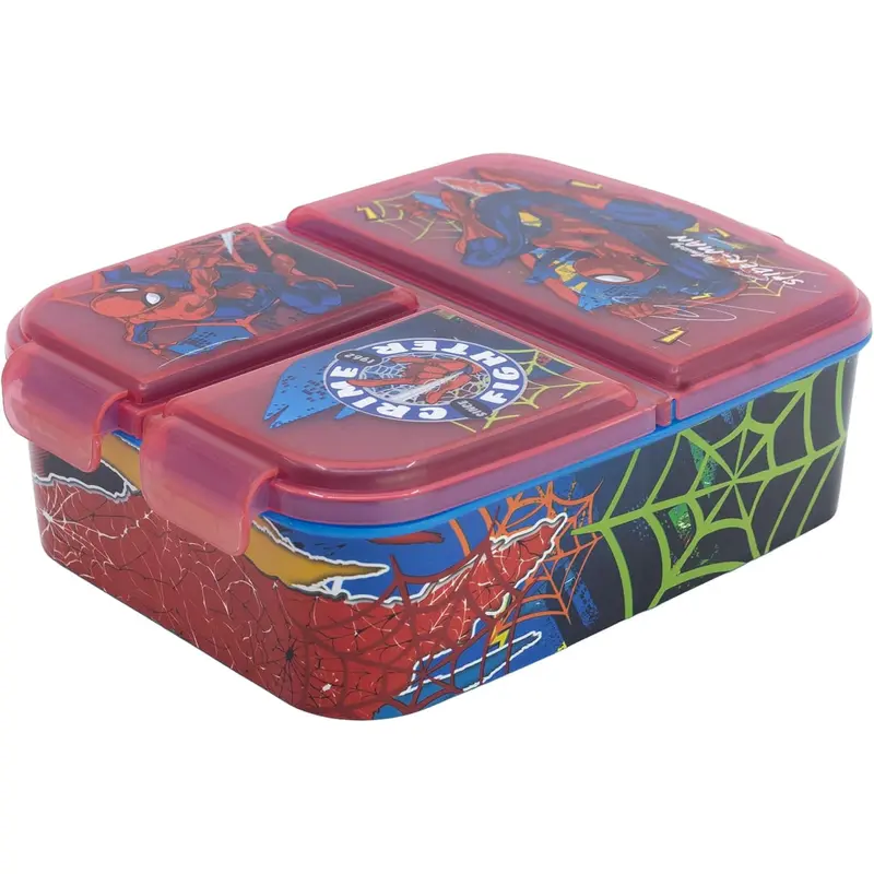 Fiambrera sandwichera tupper triple Spiderman Marvel