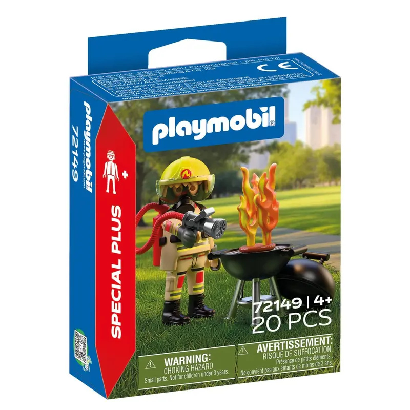 Figura bombero con foco de incendio Playmobil Special Plus 72149