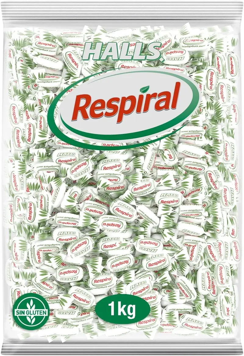 Halls Respiral - Caramelos Duros Sabor Eucalipto y Mentol - 1KG