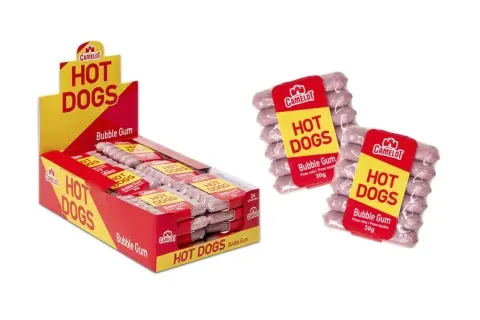 Hot Dog Bubble Gum Chicle CAMELOT 24 Unidades
