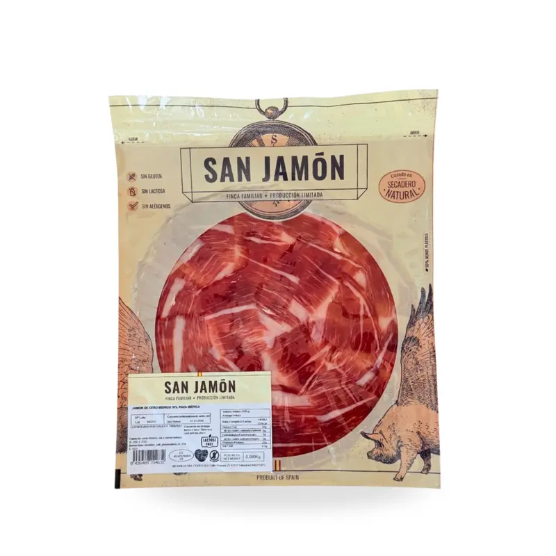 Jamón Ibérico 50% Raza Ibérica Cortado a Cuchillo 80 g