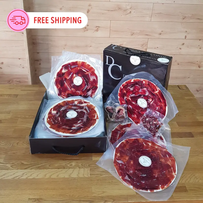 Jamón ibérico cebo de campo loncheado a cuchillo sobres 100 gr - Pack de 30 unidades
