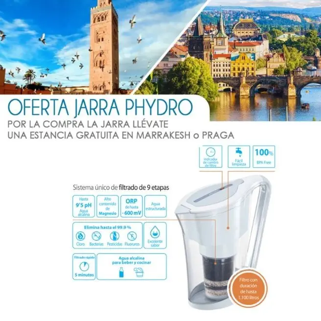 JARRA PHYDRO + BOX VIAJE INCLUYE FILTRO