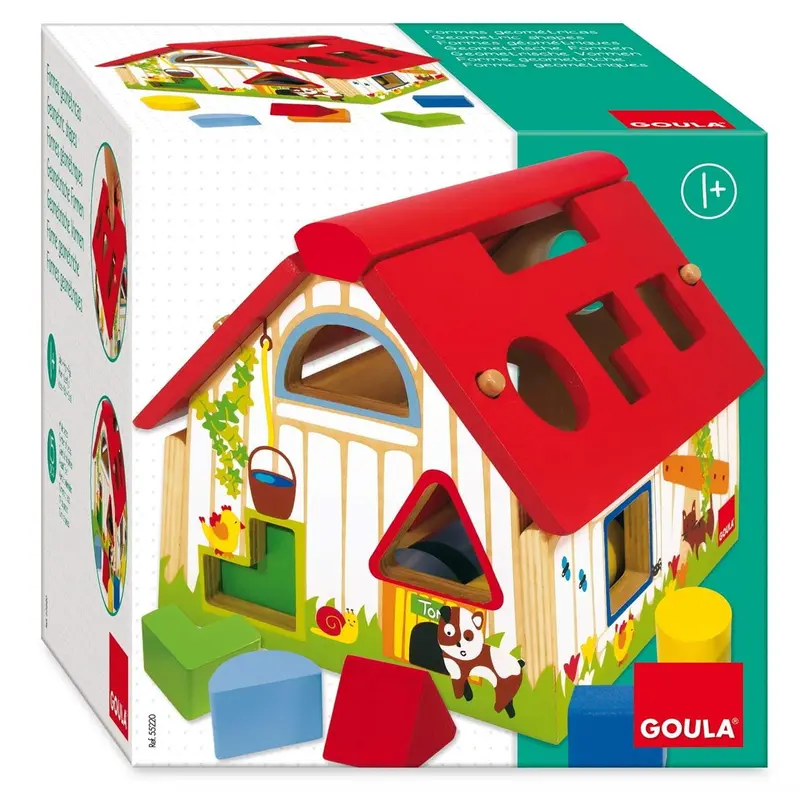 Juego encajable granja de madera de "Goula" con formas geométricas