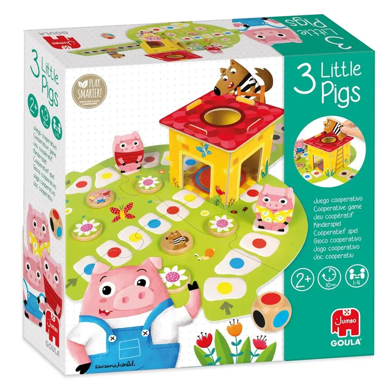 Juego los 3 cerditos de madera de Goula