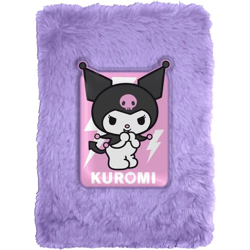 Libreta cuaderno A5 Kuromi Sanrio plush peluche suave