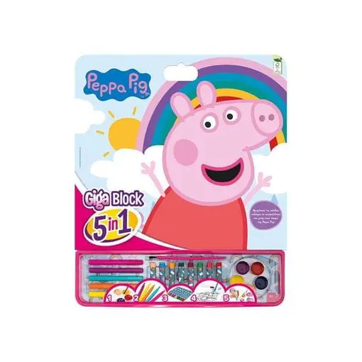 Libro de pegatinas para pintar Giga Block Peppa Pig 5 en 1