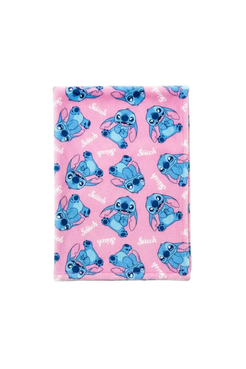 Manta coralina Stitch Disney rosa 100x140cm
