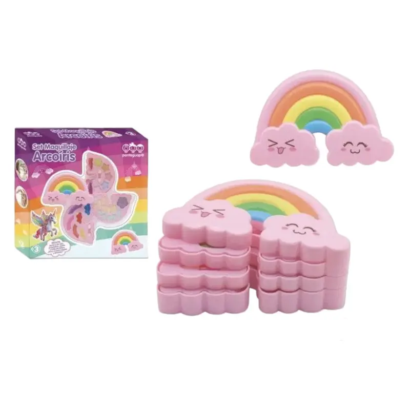 Maquillaje arcoiris de 3 pisos