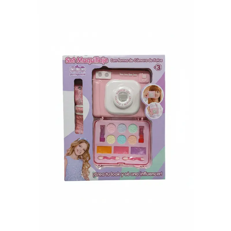 Maquillaje en forma de cámara de fotos