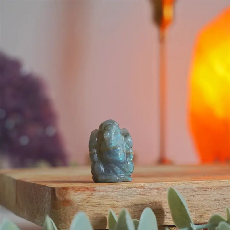 Mini Ganesha de Labradorita | Dones psíquicos y protección