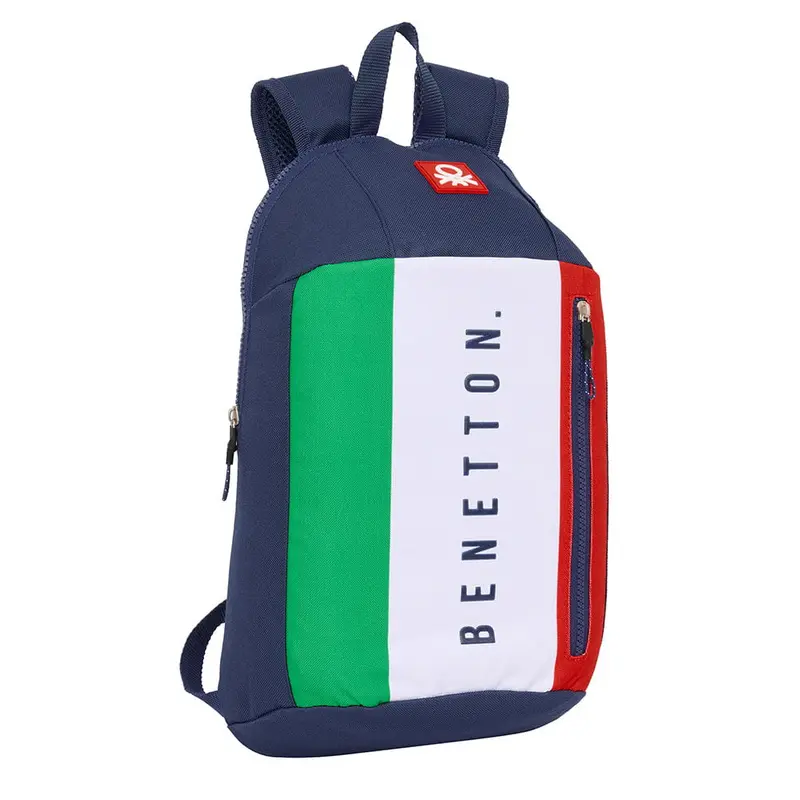 Mini mochila Benetton "Flag" con cremallera vertical 22x10x39CM