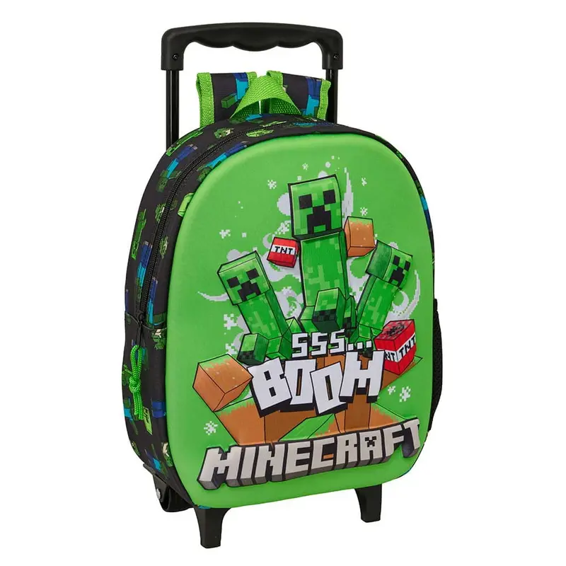 Mochila 3D Minecraft "Boom" con carro 27x10x33cm