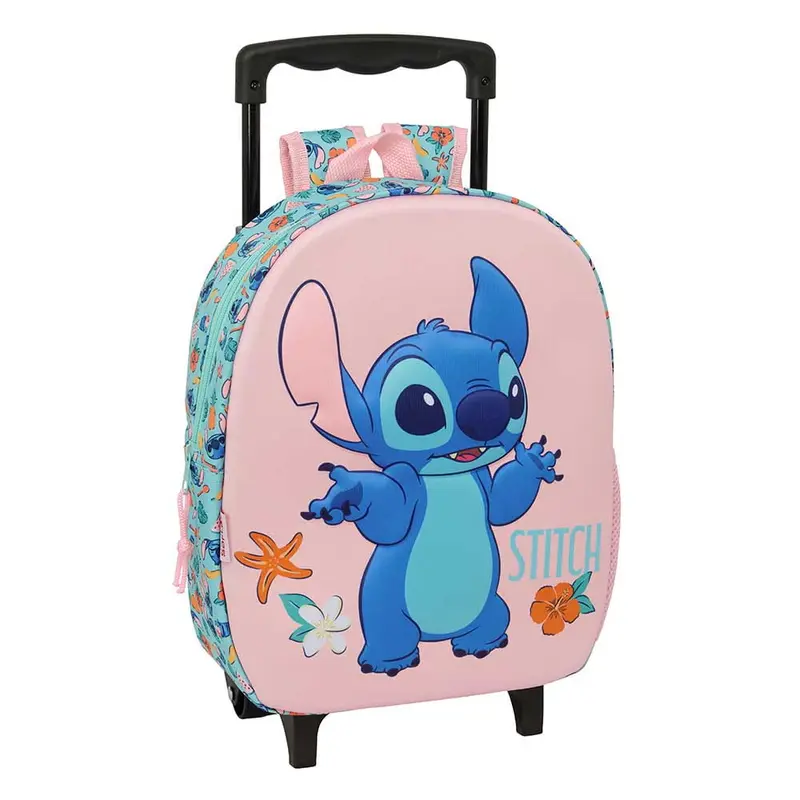 Mochila 3D Stitch color Disney con carro 27x10x33cm