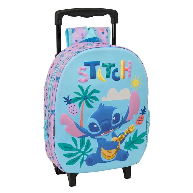 Mochila 3D Stitch ukelele Disney con carro 27x10x33cm
