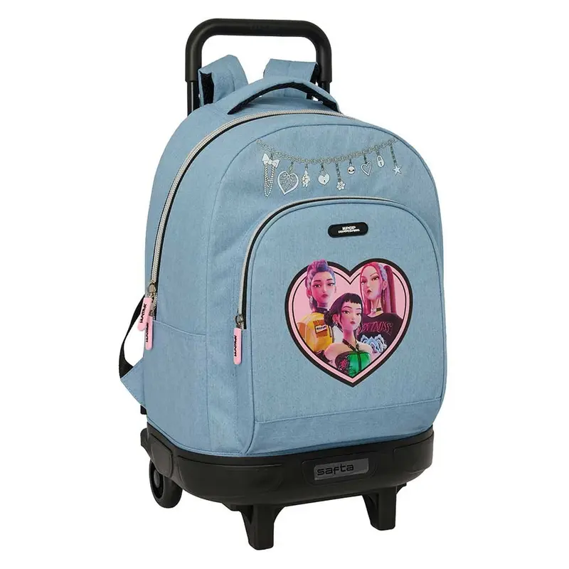 Mochila con ruedas Compact extraíble K-POP Demon Hunters - Huntrix azul 33x22x45cm