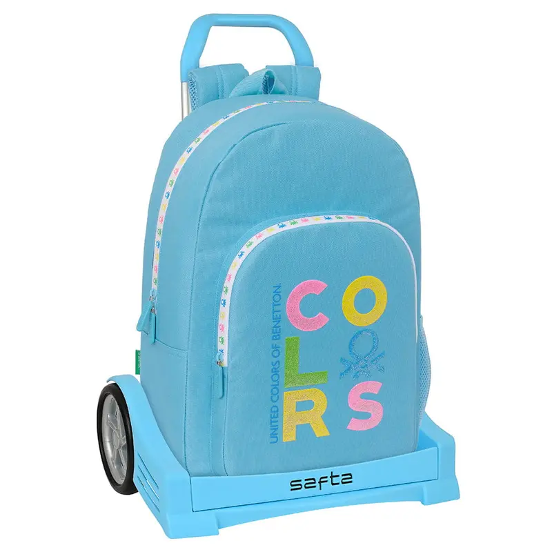 Mochila escolar Benetton "Spring" con carro evolution 30x14x46cm
