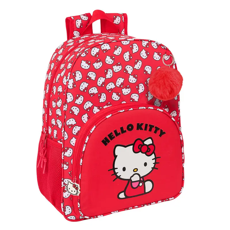 Mochila escolar HELLO KITTY ICONIC adaptable a carro 33x14x42cm