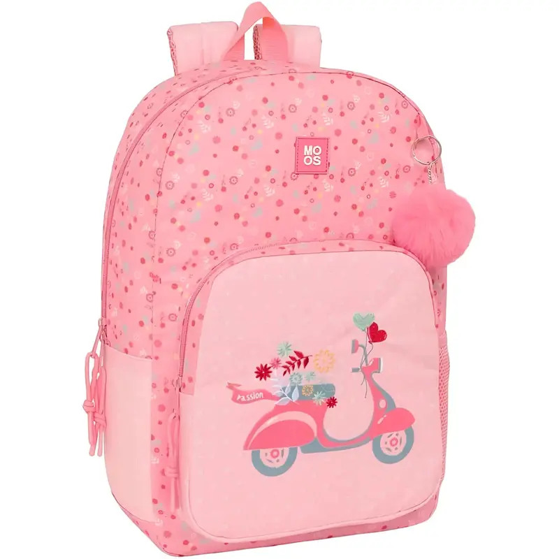 Mochila escolar MOOS PASION 29x44x12cm adaptable a carro