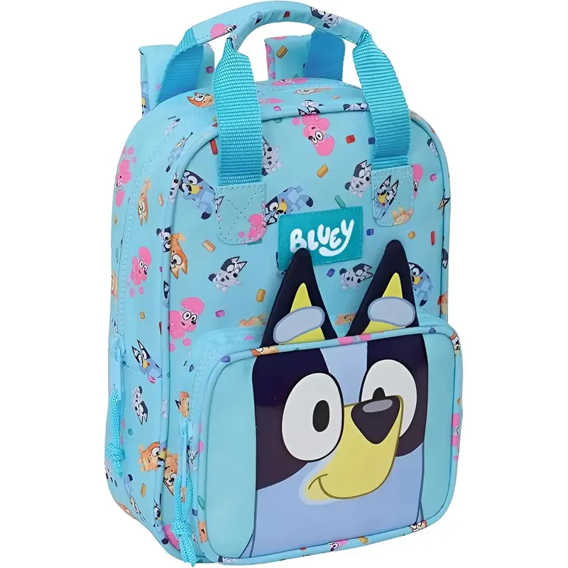 Mochila infantil BLUEY con asas y adaptable a carro 20x28x8cm