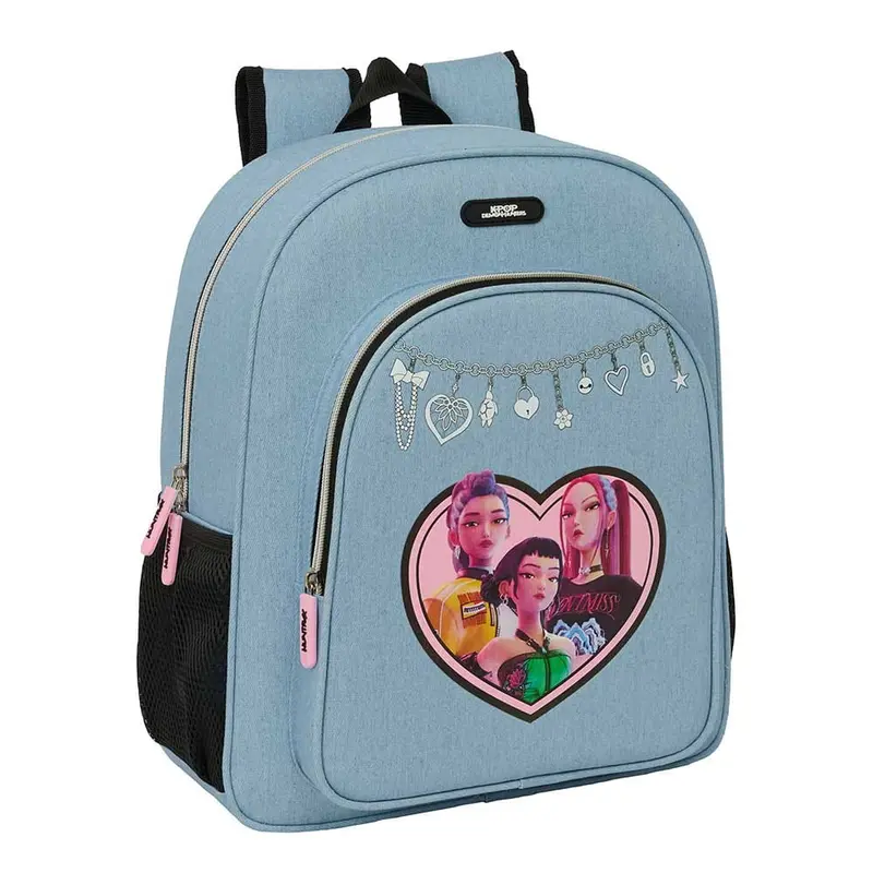 Mochila junior adaptable a carro K-POP Demon Hunters - Huntrix azul 32x12x38cm