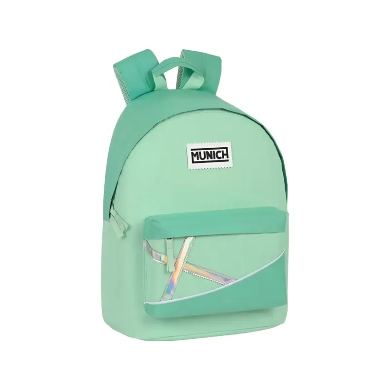 Mochila MUNICH verde portátil de 14,1" 30x36x10cm perfecta para adolescentes