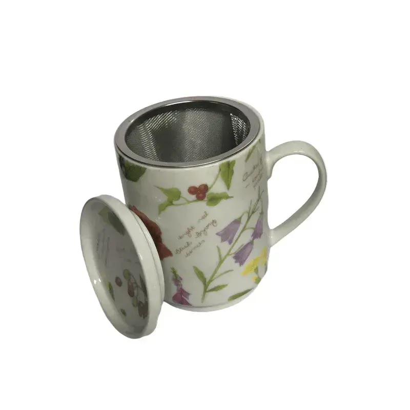 Mug + Filtro + Tapa Flores