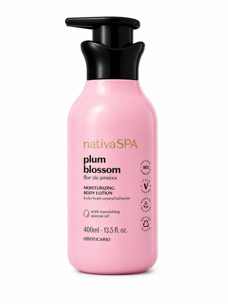 Nativa Spa Loção hidratante Flor de Ameixa Oboticario 400ml.