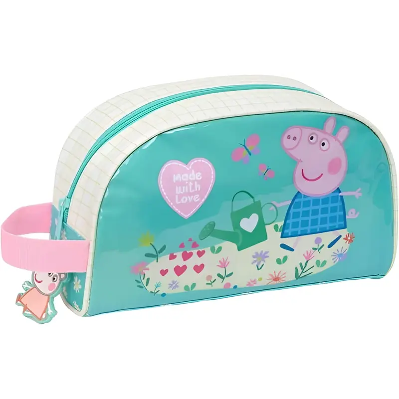Neceser escolar con asa PEPPA PIG PRETTY FLOWERS adaptable a carro, 26x16X9cm