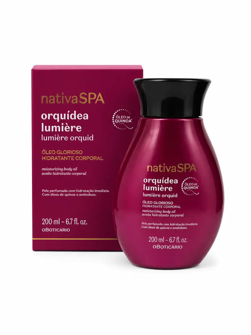 Óleo Glorioso Hidratante corporal Nativa Spa Oboticario 200ml.
