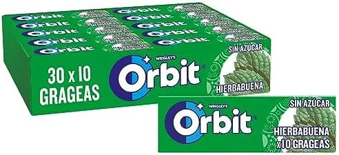 Orbit HIERBABUENA chicle gragea 30 unidades