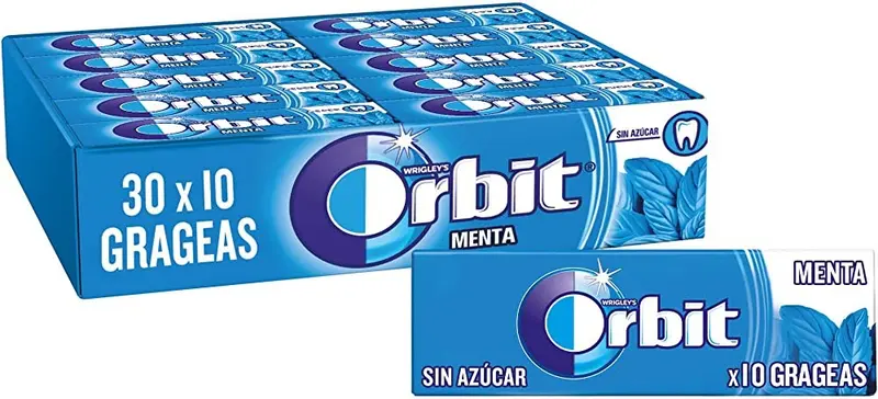 Orbit menta chicle gragea 30 unidades