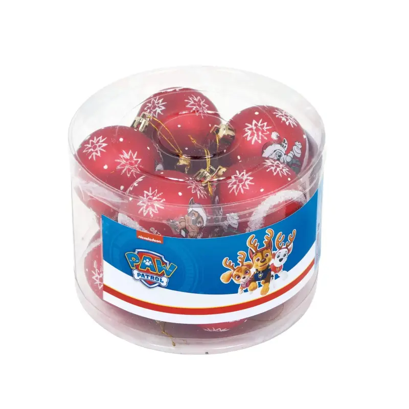 Pack 10 bolas de navidad 6cm diámetro PATRULLA CANINA paw patrol