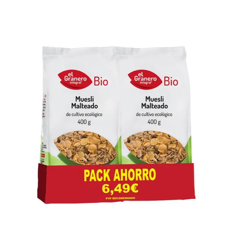 PACK 2 MUESLI MALTEADO BIO 2 X400 gr