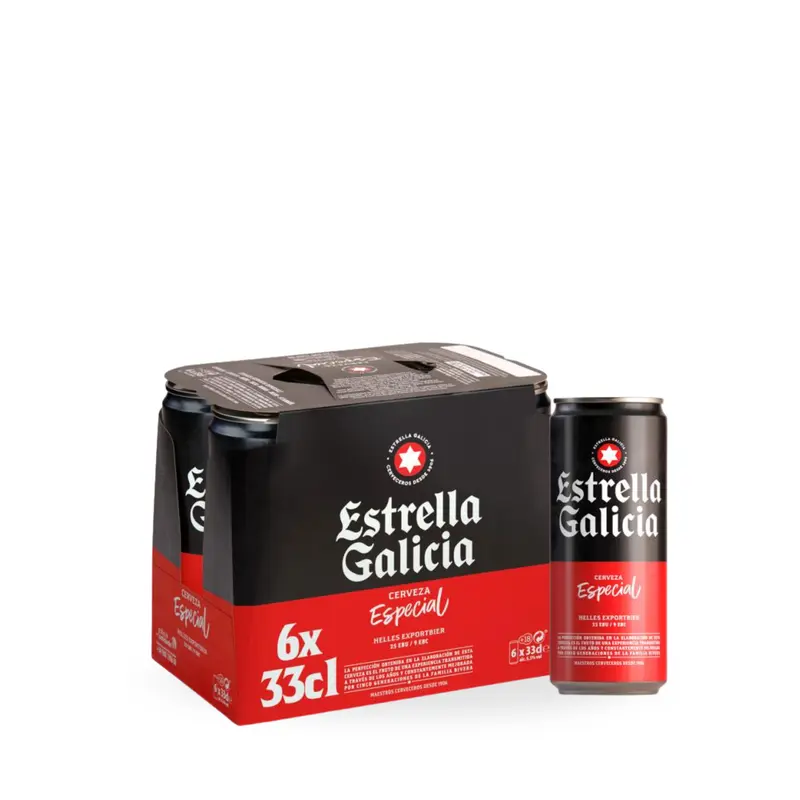 Pack 6 Latas Cerveza Especial 33 cl