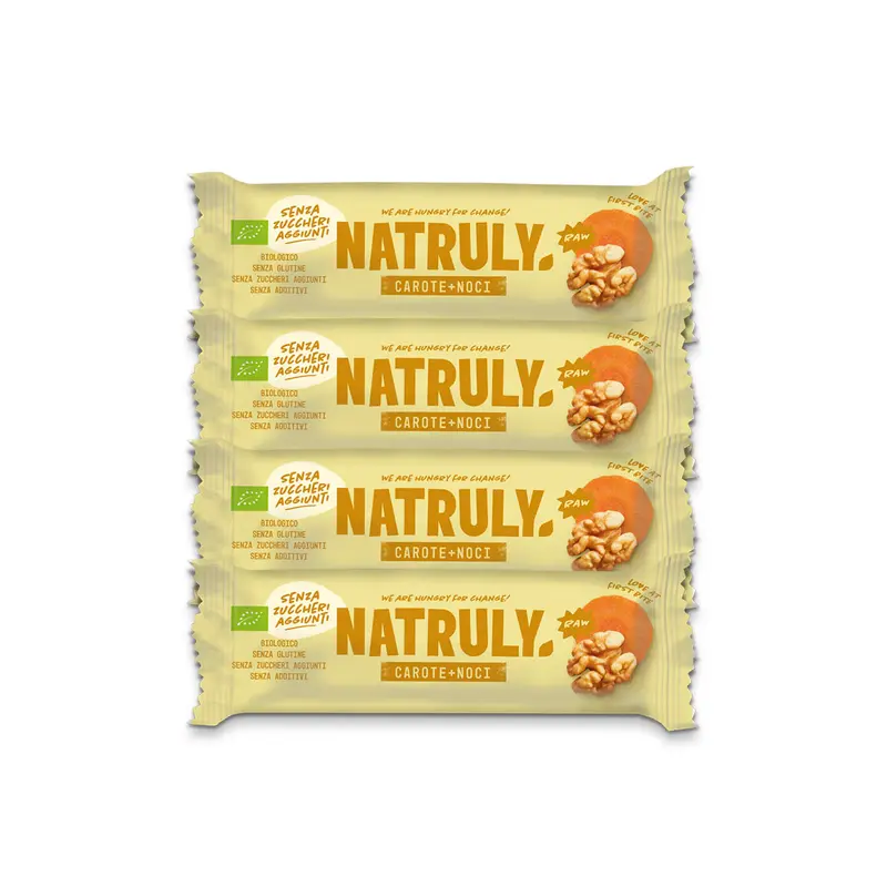 Pack Barrete RAW Carote e Noci BIO | 4 x 40 gr