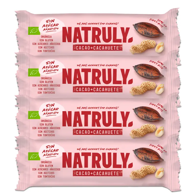 Pack Barrita Raw BIO - Cacao y Cacahuete | 4 x 40g