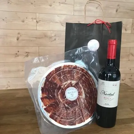 PACK dúo perfecto - Jamón 100% ibérico bellota y vino tinto Xestal