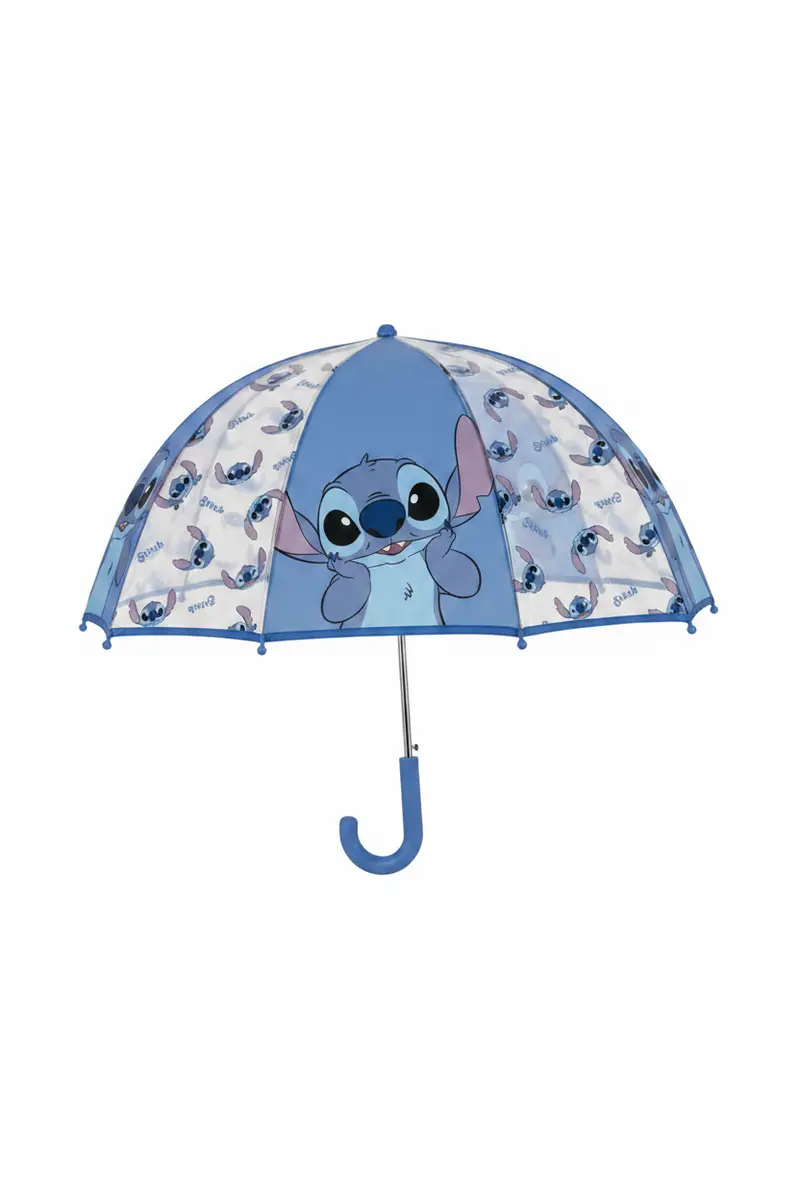 Paraguas automático Stitch azul transparente campana