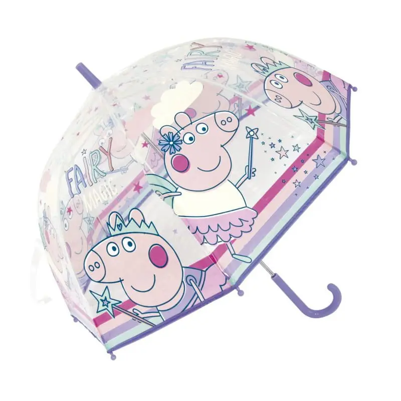 Paraguas infantil manual campana 67cm diámetro Peppa Pig mango lila