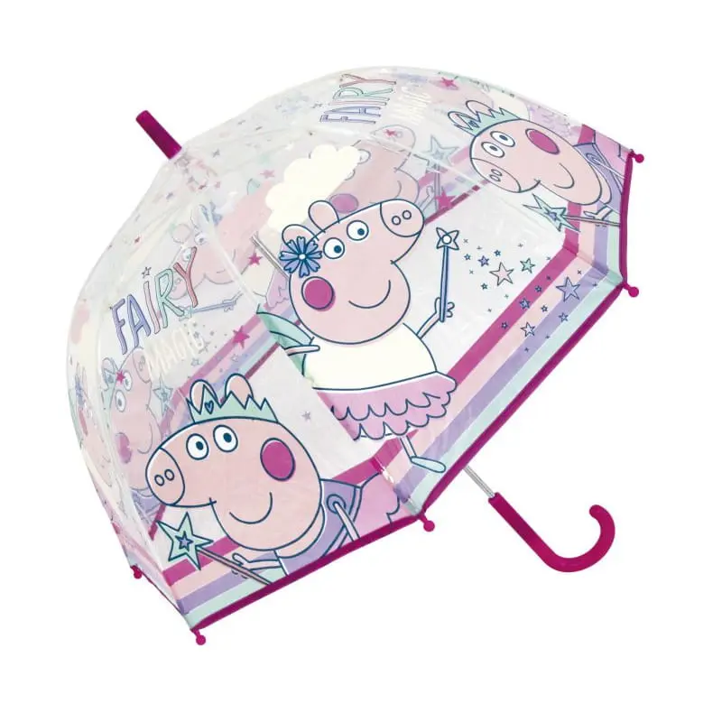 Paraguas infantil manual campana 67cm diámetro Peppa Pig mango rosa