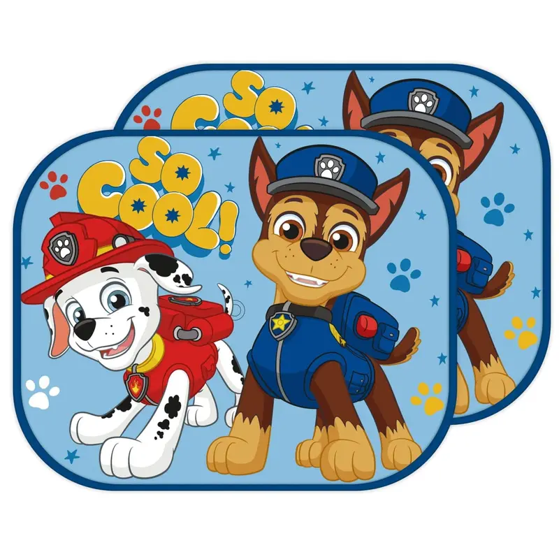 Parasol para coche infantiles Patrulla Canina Chase Marshall | Pack de 2 parasoles para ventanas laterales