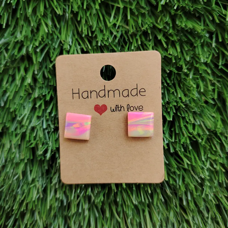 Pendientes Happy Summer cuadrados