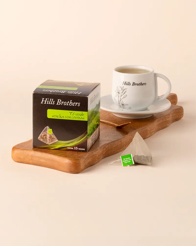 Pirámide hills brothers té verde cereza 15 uds