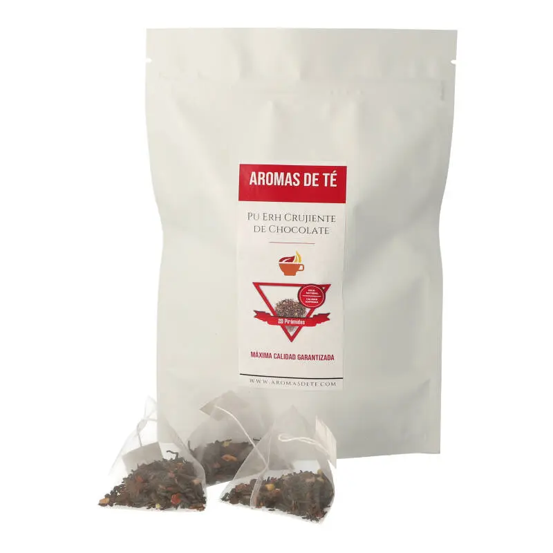 Pirámides De Té Rojo Pu Erh Crujiente de Chocolate