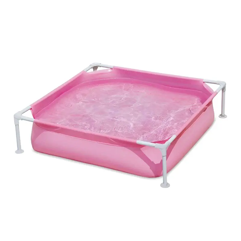 Piscina infantil y para mascotas 122x122x30,5 cm rosa | Tubular fácil montaje y desmontable